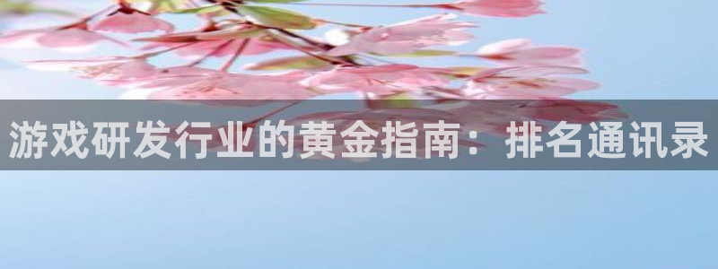 新宝gg账号注册平台：游戏研发行业的黄金指南：排名通讯录